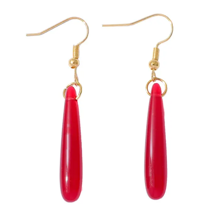 Pendientes rojos de gota como los de Frieren (ZFHTJEKNCS)