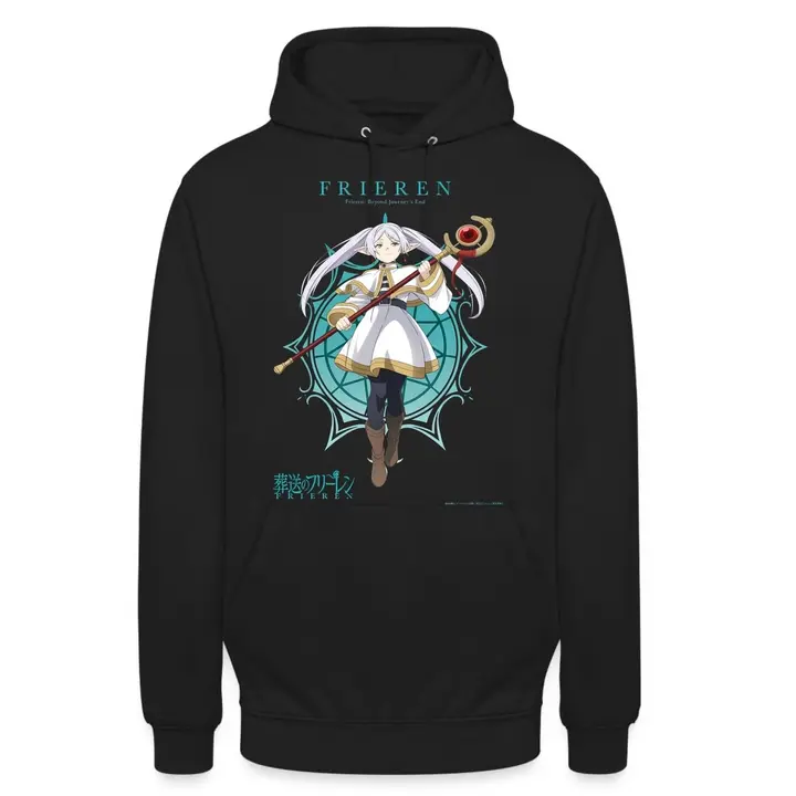 Sudadera con capucha «Anime Design» de Frieren — Negro (Unibly)