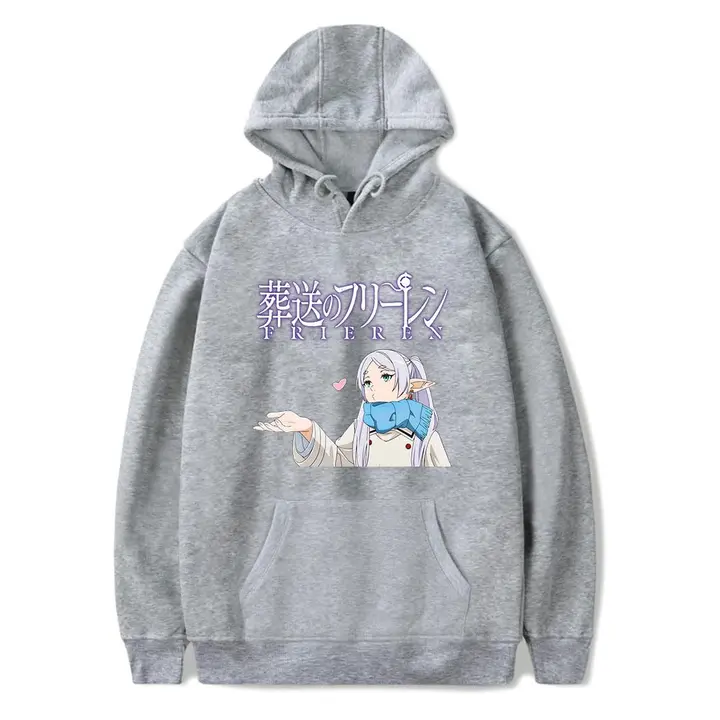 Sudadera con capucha de Frieren — diseño 1 en gris (Sageam)