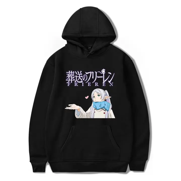 Sudadera con capucha de Frieren — diseño 1 en negro (Sageam)