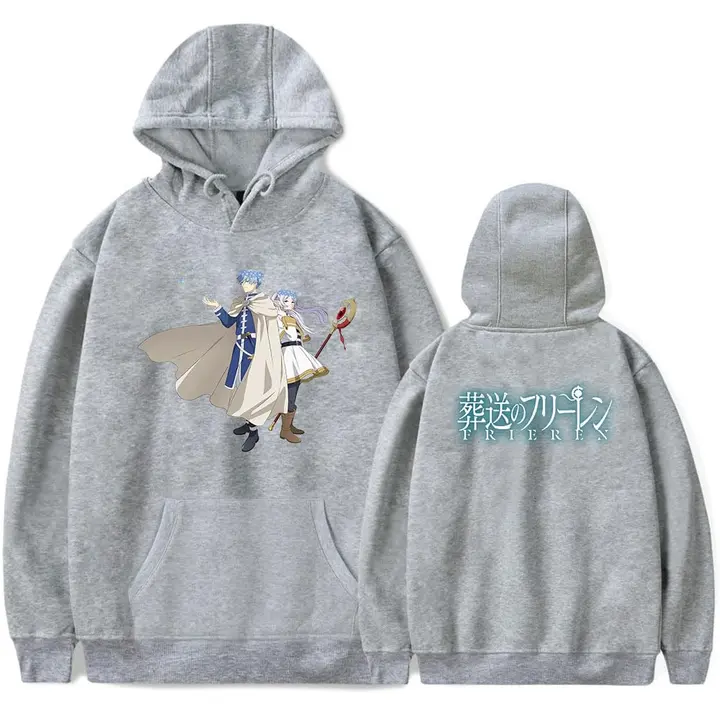 Sudadera con capucha de Frieren — diseño 2 en gris (Sageam)
