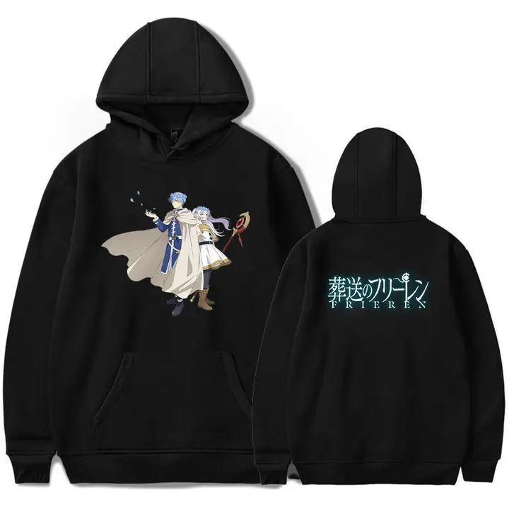 Sudadera con capucha de Frieren — diseño 2 en negro (Sageam)