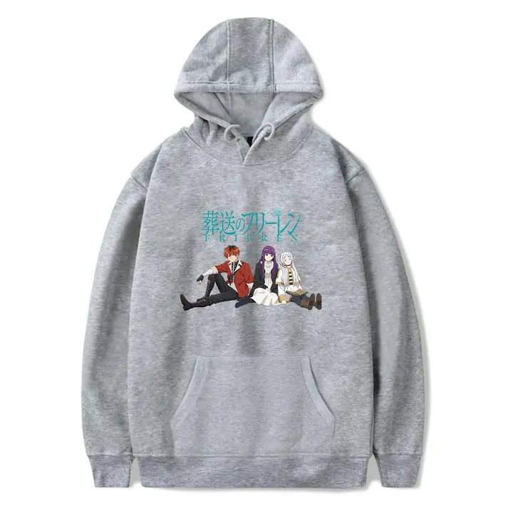 Sudadera con capucha de Frieren — diseño 3 en gris (Sageam)