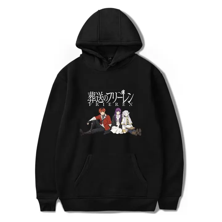 Sudadera con capucha de Frieren — diseño 3 en negro (Sageam)