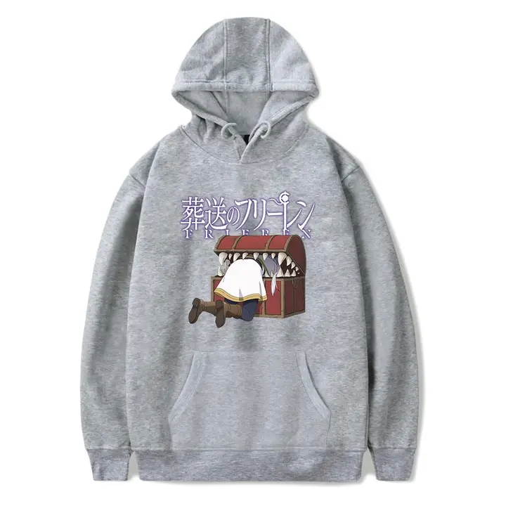 Sudadera con capucha de Frieren — diseño 4 en gris (Sageam)
