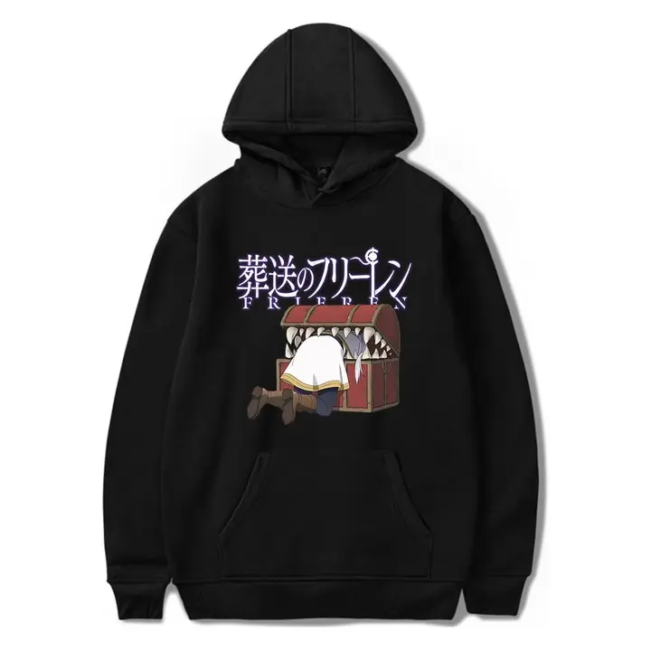 Sudadera con capucha de Frieren — diseño 4 en negro (Sageam)