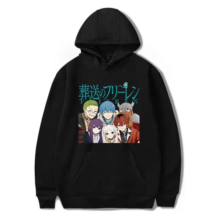 Sudadera con capucha de Frieren — diseño 5 en negro (Sageam)