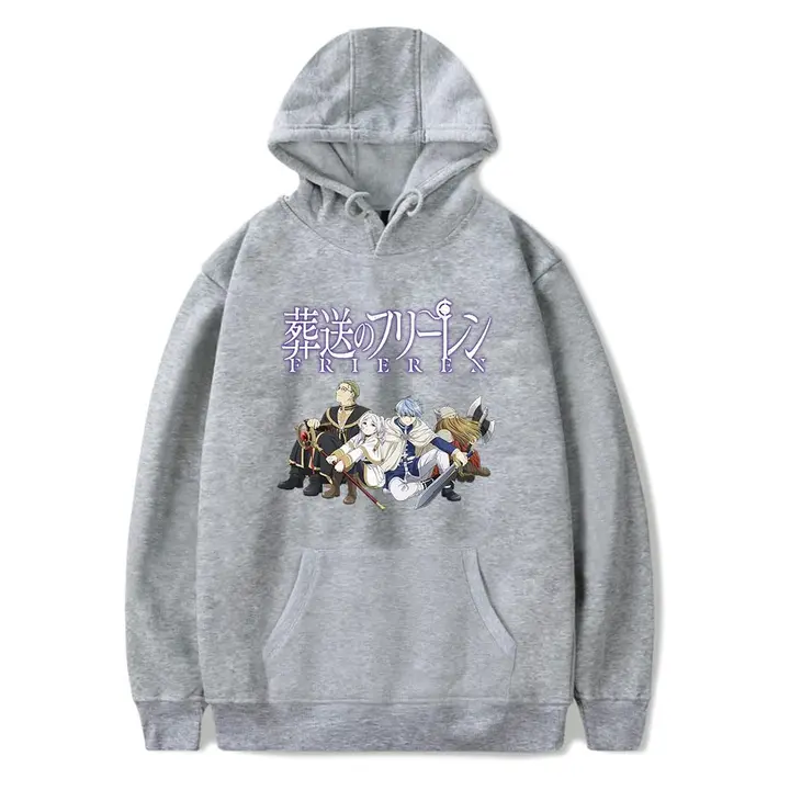 Sudadera con capucha de Frieren — diseño 6 en gris (Sageam)