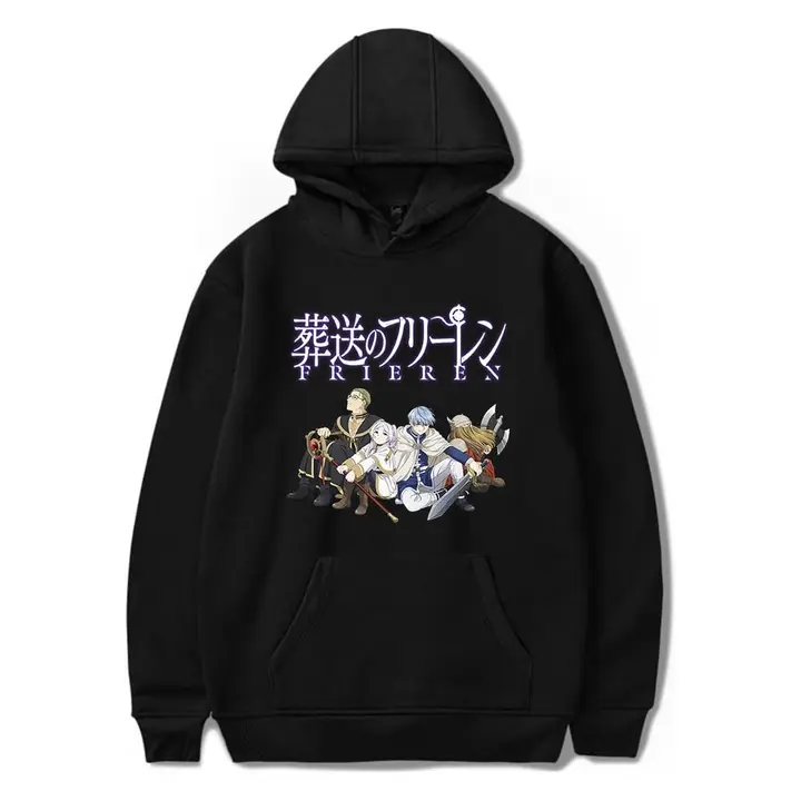 Sudadera con capucha de Frieren — diseño 6 en negro (Sageam)