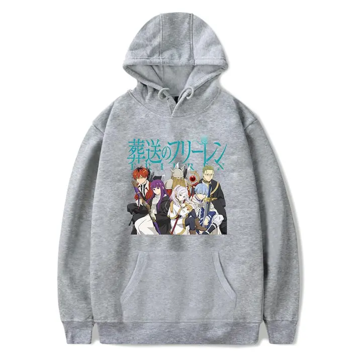 Sudadera con capucha de Frieren — diseño 7 en gris (Sageam)