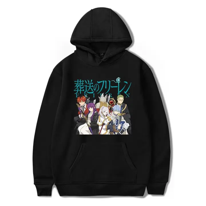 Sudadera con capucha de Frieren — diseño 7 en negro (Sageam)