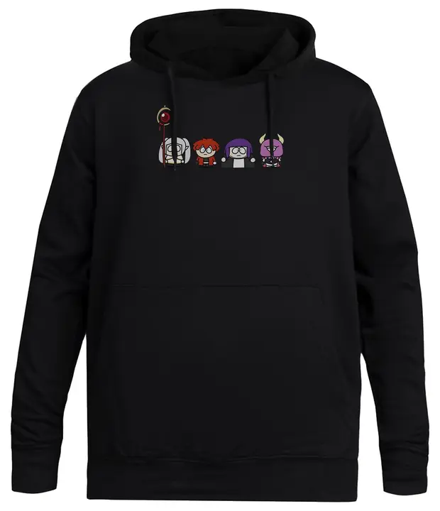 Sudadera con capucha negra unisex «Frieren con el equipo» (Magitone)