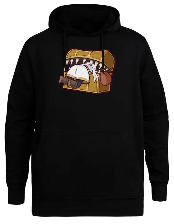 Sudadera con capucha negra unisex «Mímico dorado» (Kwantees)