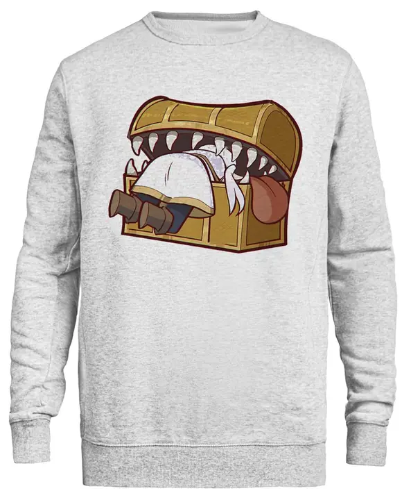 Sudadera de cuello redondo gris unisex «Mímico dorado» (Kwantees)