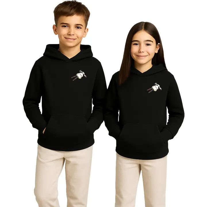 Sudadera infantil «Treasure Hunting» de Frieren — Tumbado (Negro) (Unibly)