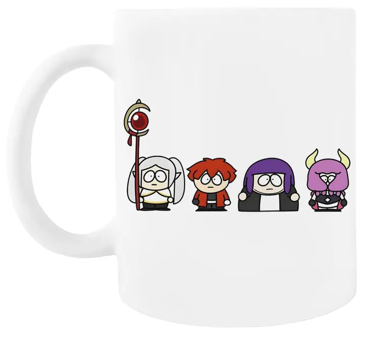 Taza blanca «Frieren con el equipo», 300 ml (Magitone)